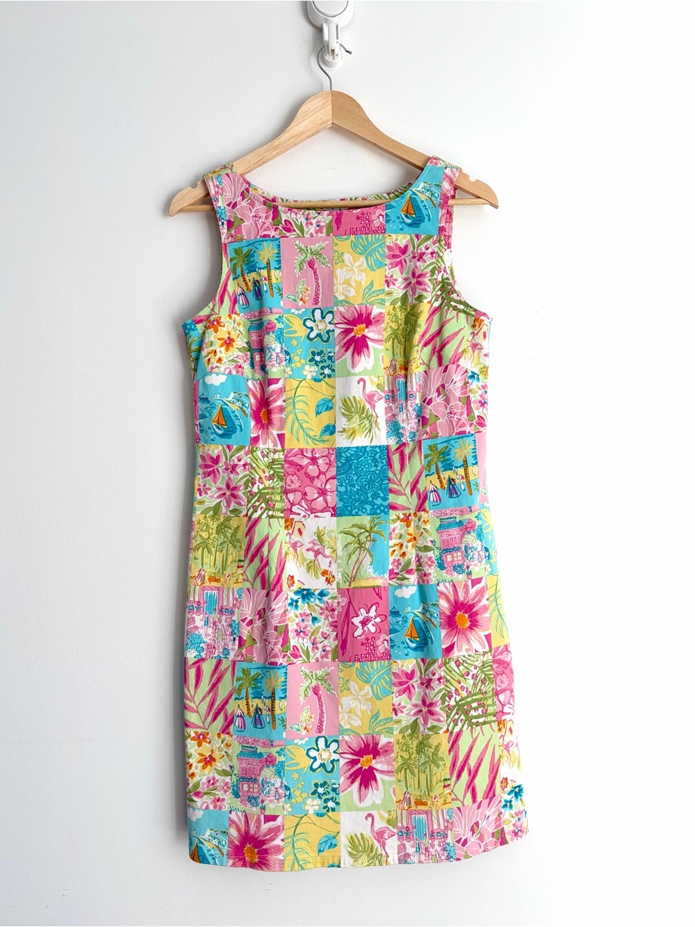 Vintage Y2K Catherine Stewart Resortcore Patchwork Print Dress 10